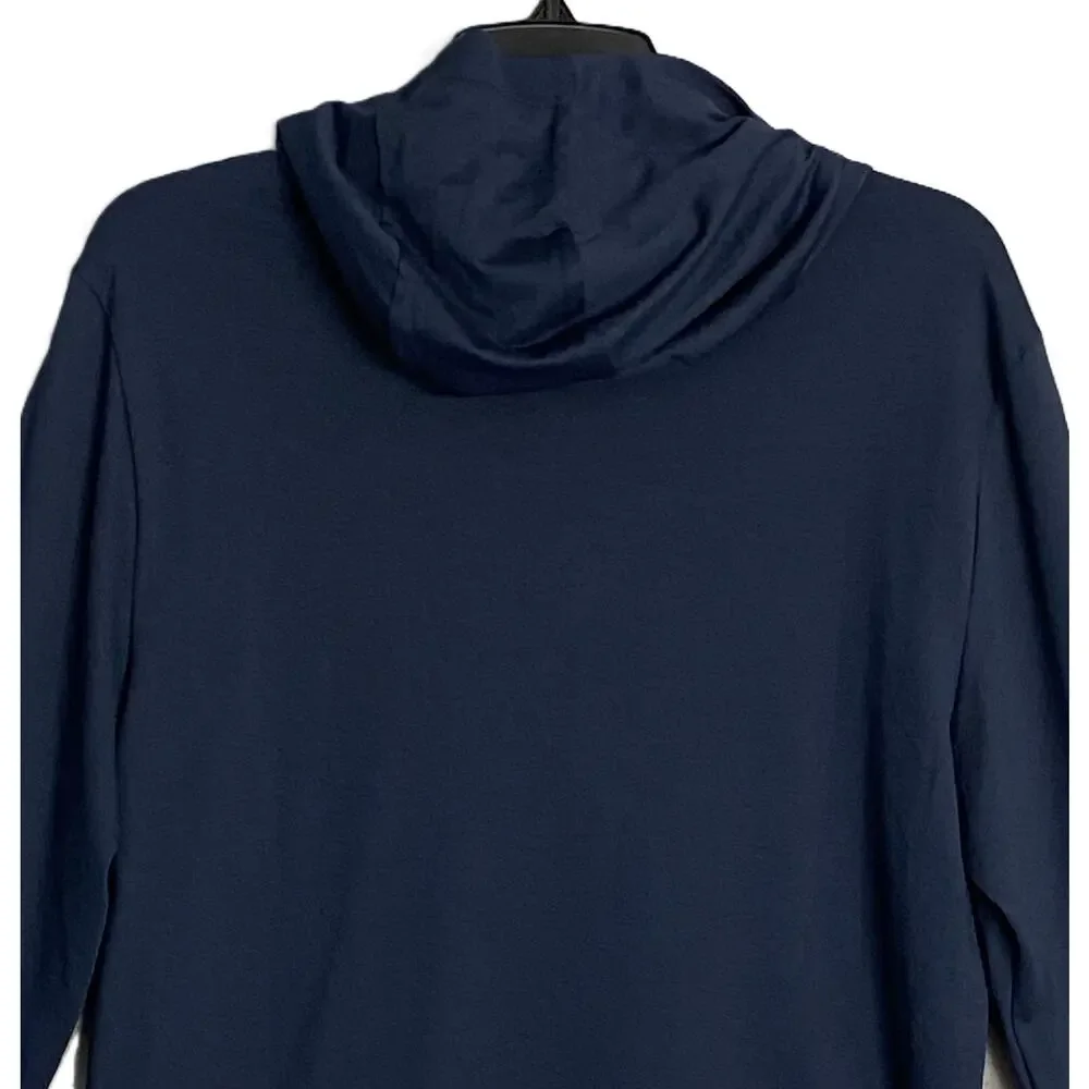 Michael Kors Polo Shirt Hoodie Men's Small Pima Cotton Stretch Dark Blue NEW